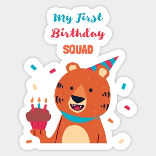 My First Birthday Squad - First Birthday quarantined Tiger Sticker